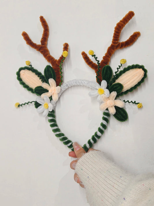 Spring Floral Reindeer Headband