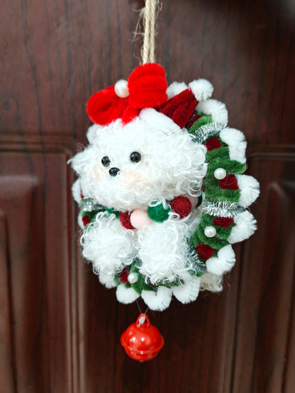 Pipe Cleaner Mini Christmas Puppy Wreath